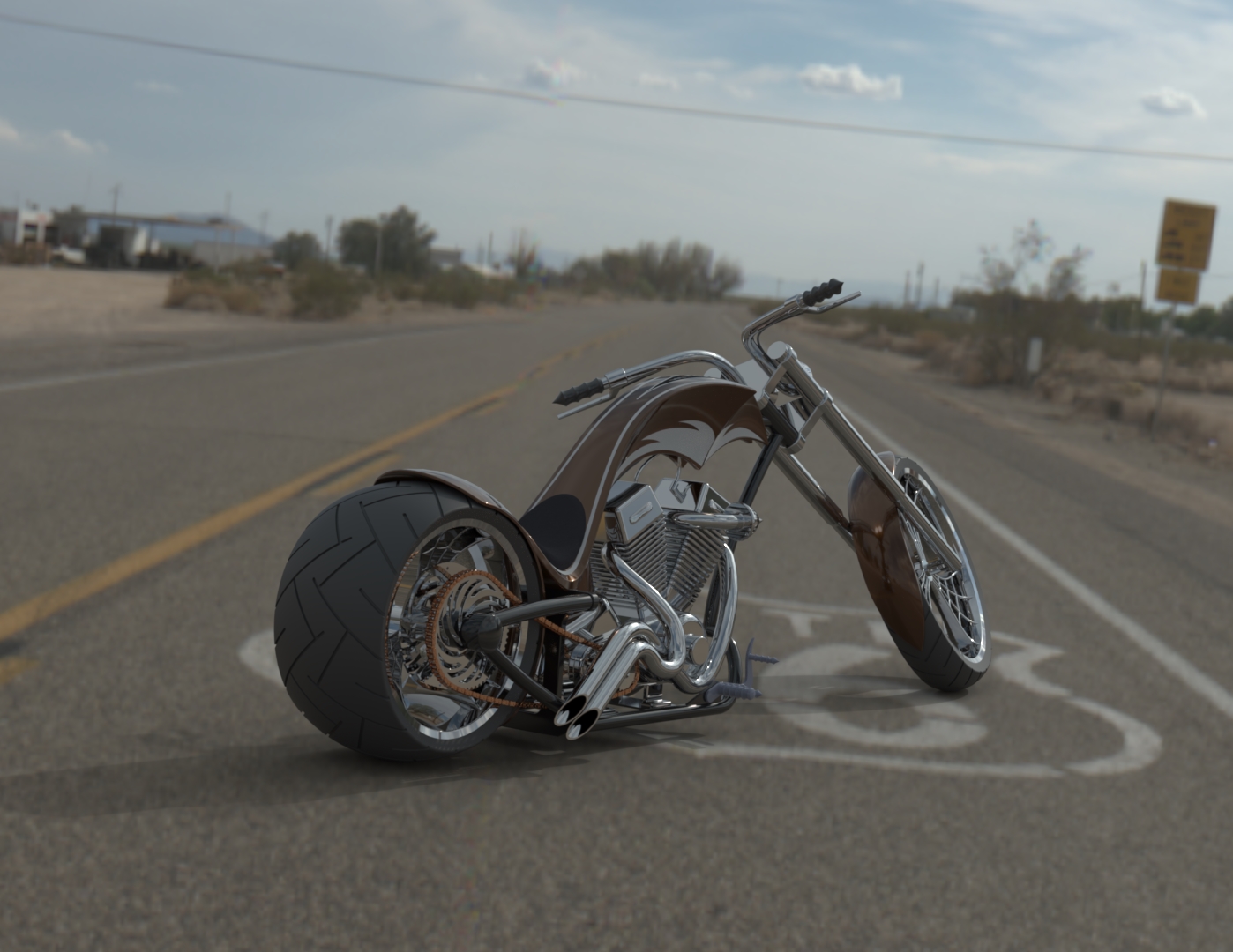 Designing, Assembly and Photo Realistic Rendering of American Chopper